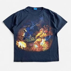 Star Wars Vintage T-Shirt Band Black Men's Small Lucasfilm Y2K